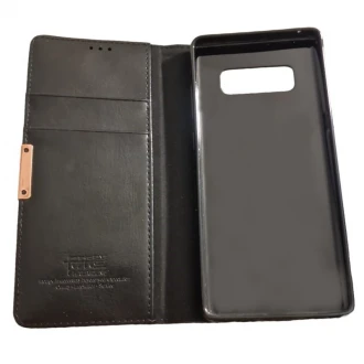 Til Galaxy Note 8 flip cover split læder sort