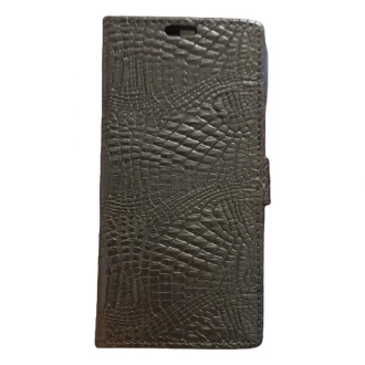 Lenovo C2 POWER etui - cover i ægte læder Sort