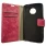 rød Elegant læder flip etui Motorola E4 Plus Mobil tilbehør