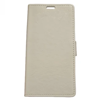 læder flip etui Motorola moto E4 Plus Hvid