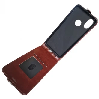 Vertikal flip cover til Xiaomi MI 8 Brun
