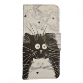 LG K8 2017/2018 flip cover med MED MØNSTER hvid