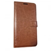 Galaxy S9 plus ægte læder flip cover brun