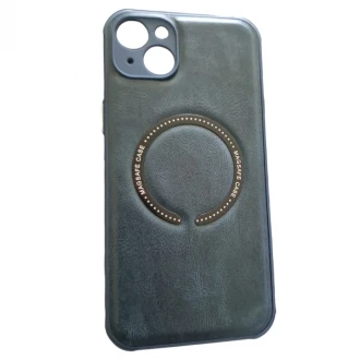 læder cover Med MagSafe til iPhone 14 Plus Blå