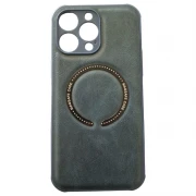 læder cover Med MagSafe iPhone 14 Pro Max Blå Mobil tilbehør