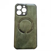 læder cover Med MagSafe iPhone 14 Pro Max Grøn Mobil tilbehør