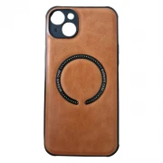 læder cover Med MagSafe iPhone 14 Plus Brun Mobil tilbehør