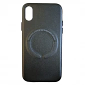 læder cover til iPhone X / Xs Med MagSafe sort
