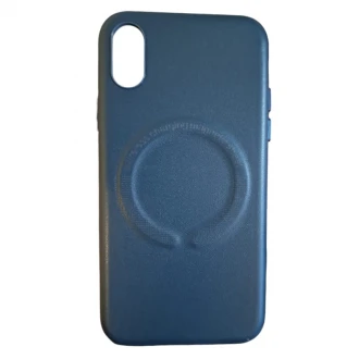 læder cover Med MagSafe iPhone X / XS Blå Mobil tilbehør
