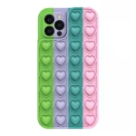 Anti-stress mobiltelefon cover Pop It Heart til Iphone 12 Pro - farverig