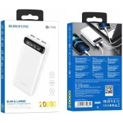 Hvid Borofone Power Bank 20000mAh BJ14A Freeway - 2xUSB 