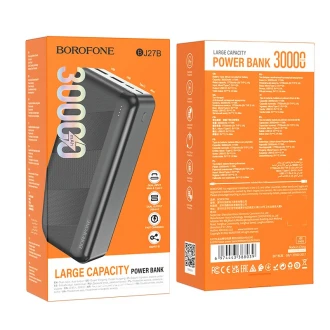 Borofone Power Bank 30000mAh BJ27B Pindar - 2xUSB - sort