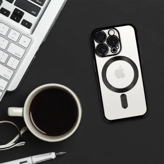 cover til iPhone 15 Med MagSafe sølv gennemsigtig