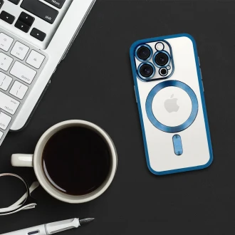 cover til iPhone 15 Med MagSafe Metal-blå