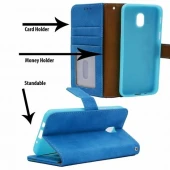 Luxury Flip Cover til Galaxy A6 Blå