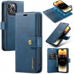 DG.MING elegant 2 i 1 læder flip cover il iPhone 13 Pro Max Blå