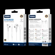 JELLICO Kablede Øretelefoner EP3A Lightning med mikrofon 1,2M Hvid Bluetooth tilbehør