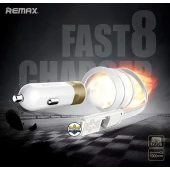 REMAX Biloplader USB - 3,4A med 2-i-1 kabel Micro USB, Lightning guld + Usb plug