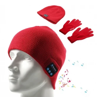 Kosso denim kombi strik hue bluetooth touch handsker rød