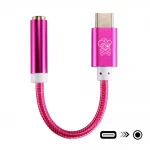 Adapter usb Type-C til 3.5 mm audio rosa