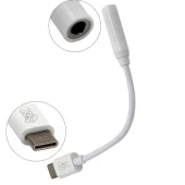 Adapter usb Type-C til 3.5 mm audio hvid