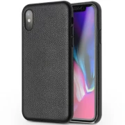 Ægte skind cover sort Iphone X Mobilcovers