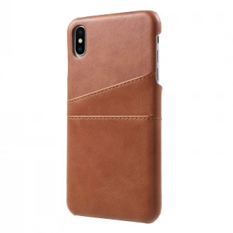 Iphone Xs Max bag cover med kort holdere mørkebrun