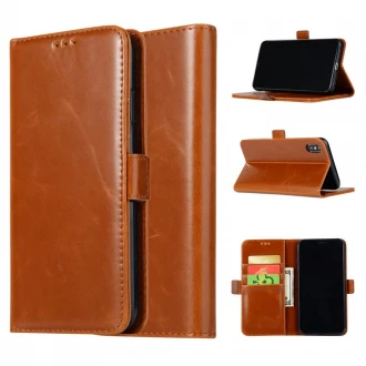 Til Iphone XS Max pung cover brun