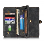 Iphone 8 plus / 7 plus multi læder cover mørkegrå