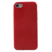 Iphone 7 cover krokodille læder Leveso.dk Mobiltelefon tilbehør rød