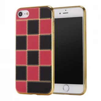 Iphone 7 cover square rød-sort