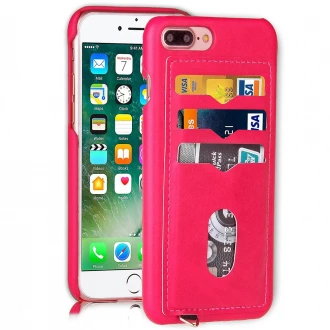 Til Iphone 7 plus cover med 3 kort lommer rosa