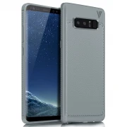 Galaxy Note 8 cover tpu læder grå Mobilcover