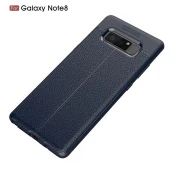 Galaxy Note 8 cover tpu sting læder mørkeblå Mobilcover