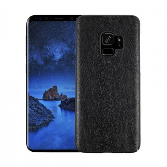 Stilfuld læder cover case Samsung Galaxy S9 sort