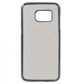 Til SAMSUNG GALAXY S7 bag cover i split læder, hvid