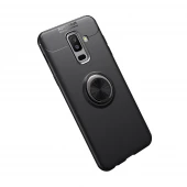 Galaxy A6 plus (2018) cover med ring holder sort