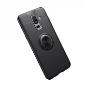 Galaxy A6 plus (2018) sort cover med ring holder Mobil tilbehør