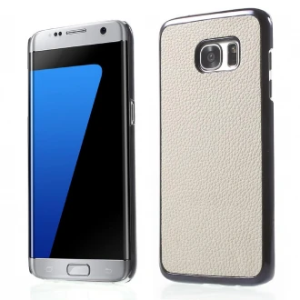 SAMSUNG GALAXY S7 EDGE bag cover i split læder, hvid