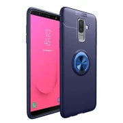 Galaxy J4 plus (2018) blå cover med ring holder Mobil tilbehør