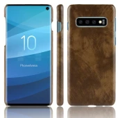 Elegant læder case Galaxy S10 brun