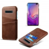 Case med lommer Samsung S10 plus brun