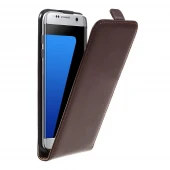 SAMSUNG GALAXY S7 EDGE cover vertikal flip brun
