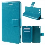 SONY XPERIA M5 læder cover med kort lommer, blå
