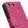 Til Sony Xperia X Compact rosa cover etui grain læder Mobiltelefon tilbehør