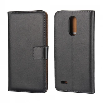 til LG K10 2017 cover i split læder med lommer
