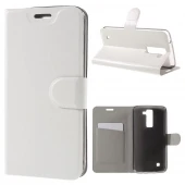 LG K8 læder cover med lomme, hvid