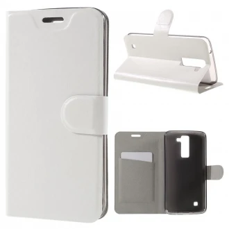 LG K8 læder cover med lomme hvid