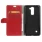 LG K8 læder cover med kort lommer rød, Mobiltelefon tilbehør
