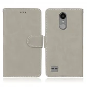 Vintage læder flip cover LG K10 2017 grå